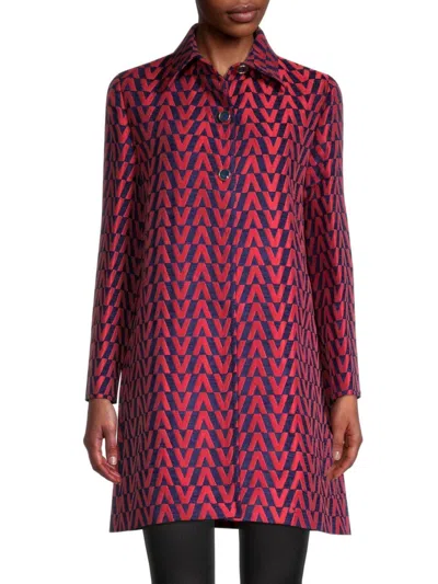 Valentino Women's V-pattern Coat In Brick