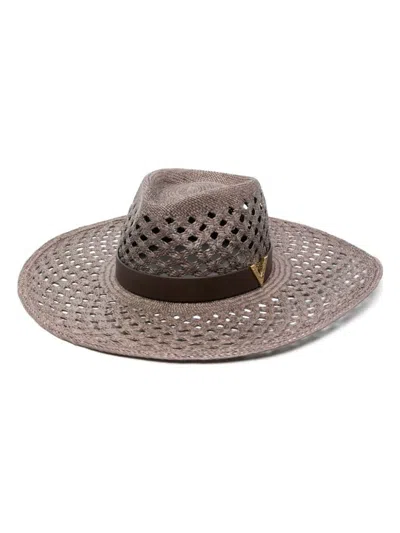 Valentino Garavani Large Brim Signature Hat For Women In Fondant