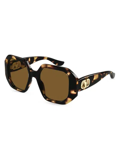 Valentino Women's Vain Bold 55mm Geometric Sunglasses In Brown