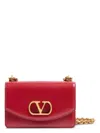 Valentino Garavani Vain Vlogo Leather Shoulder Bag In Red