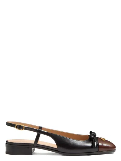 VALENTINO GARAVANI WOMEN'S VALE DU ROI LEATHER SLINGBACK BALLETS SANDAL
