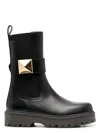 Valentino One Stud Leather Chelsea Boots In Black