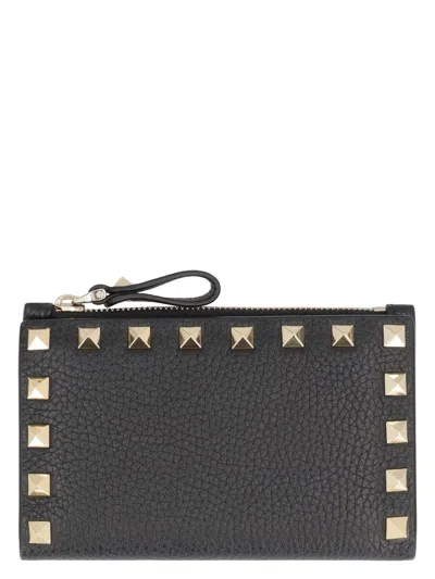 VALENTINO GARAVANI WOMEN'S VALENTINO GARAVANI - ROCKSTUD LEATHER CARD HOLDER