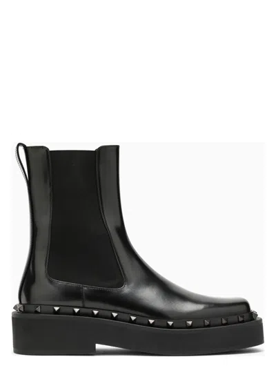 VALENTINO GARAVANI WOMEN'S VALENTINO GARAVANI - ROCKSTUD M-WAY LEATHER CHELSEA BOOTS