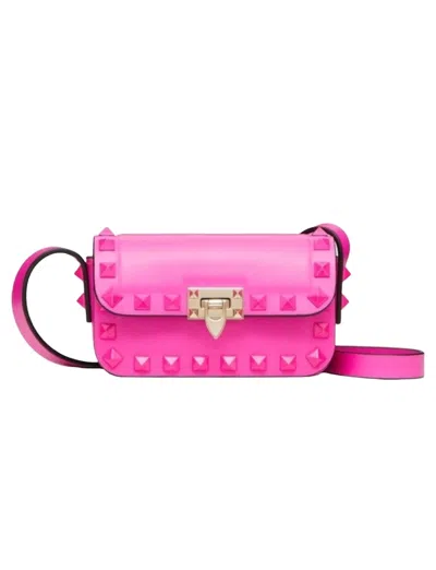 Pre-owned Valentino Garavani Women's Valentino Rockstud Mini Shoulder Shoulder Bag In Pink