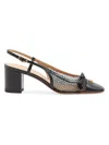 Valentino Garavani Valet Du Roi Slingback Pump In Mesh And Kidskin 60mm Woman Black 41.5 In Black