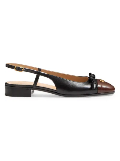 VALENTINO GARAVANI WOMEN'S VALET DU ROI KID SLINGBACK BALLERINAS 25MM