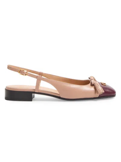 VALENTINO GARAVANI WOMEN'S VALET DU ROI KID SLINGBACK BALLERINAS 25MM