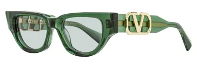 Valentino Women's V-due Sunglasses Vls-103 E Transparent Green 50mm