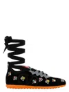 Valentino Chromathon Sneakers Velvet Floral Embroidery
