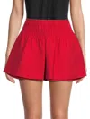 Valentino Women's Virgin Wool & Silk Shorts In Red