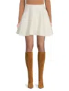Valentino Women's Virgin Wool-blend A-line Miniskirt In White