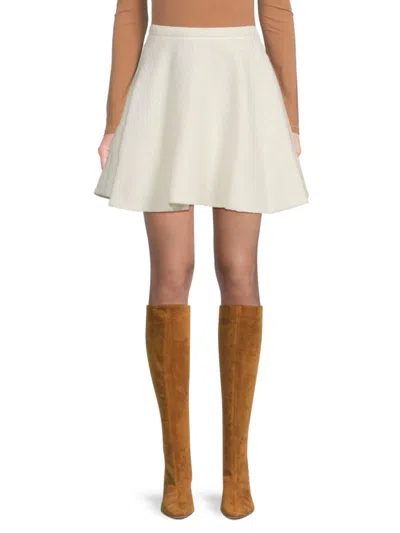 Valentino Women's Virgin Wool-blend A-line Miniskirt In White