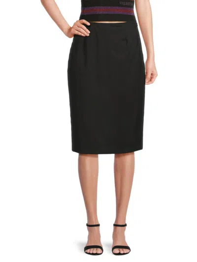 Valentino Women's Virgin Wool-blend Pencil Skirt In Black