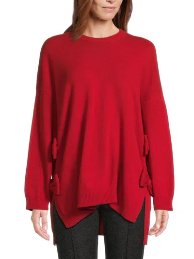 Valentino Women's Virgin Wool Crewneck Sweater In Red