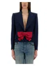 Valentino Tailored Bow-detail Jacket Crafted From Lightweight Viscose