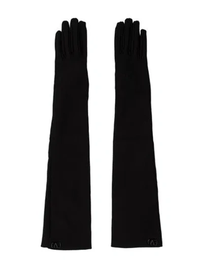 Pre-owned Valentino Garavani Women's Viscose Opera Gloves W/tags In Black