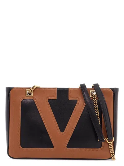 VALENTINO GARAVANI WOMEN'S VIVA SUPERSTAR BLACK/BROWN SMALL BAG | 6W2B0R14PTJ