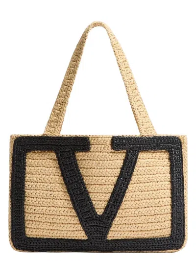 トートバッグ Valentino Garavani Raffia Medium Viva Superstar Shopping Bag Valentino Garavani Viva Superstar Medium Shopping Bag In