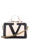 Valentino Garavani Viva Superstar Small Leather Duffle Bag In White