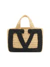 Valentino Garavani  Garavani Viva Superstar Small Shopping Bag In Raffia Woman Natural Uni In Neutral