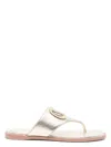 Valentino Women's Vlogo Cut-out Leather Sandals In Grey