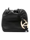 Valentino Mini Vlogo Drawstring Bucket Bag In Black