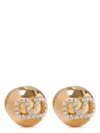 Valentino Garavani Women Vlogo Earrings With Swarowski Crystals In Golden