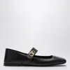 Valentino Vlogo Mary Jane Leather Ballerina Flat In Nero