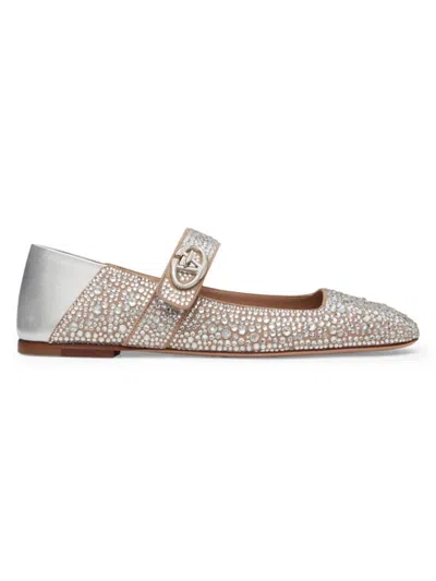 Valentino Garavani Woman Ballet Flats Silver Size 8 Leather