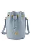 Valentino Vlogo Plaque Drawstring Bucket Bag In Bluporcel