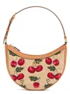 Valentino Vlogo Signature Mini Cherries Jacquard Shoulder Bag In Natmulcame