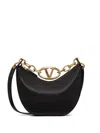 Valentino Vlogo Mini Satin Hobo Bag In Black