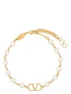 Valentino Vlogo Signature Pearl Bracelet In Creamrose