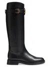 Valentino Garavani Vlogo Signature Calfskin Boot 30mm Woman Black 41.5 In Black