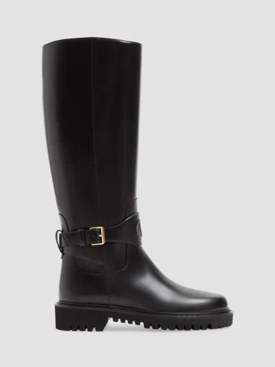 Valentino Garavani Women's Vlogo Signature 40mm Calfskin Boots In Black
