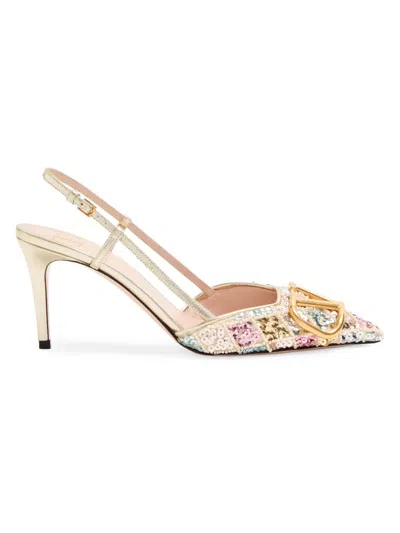 VALENTINO GARAVANI WOMEN'S VLOGO SIGNATURE 80MM SLINGBACK PUMPS DÉCOLLETÉ