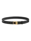 Valentino Garavani Vlogo Signature Belt In Shiny Calfskin 30 Mm With Enamelled Logo Detail Woman Bla In Neutral
