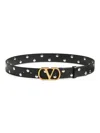 Valentino Garavani Vlogo Signature Belt In Shiny Calfskin 30 Mm Woman Black 100 In Neutral