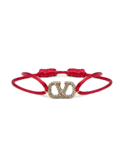 Valentino Garavani Women's Vlogo Signature Bracelet In Cotton And Swarovski Crystals