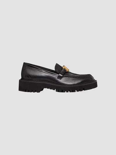 Valentino Garavani Women's Vlogo Signature Calfskin Loafers In Black