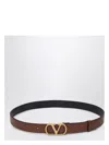Valentino Vlogo Signature Leather Belt In Brown
