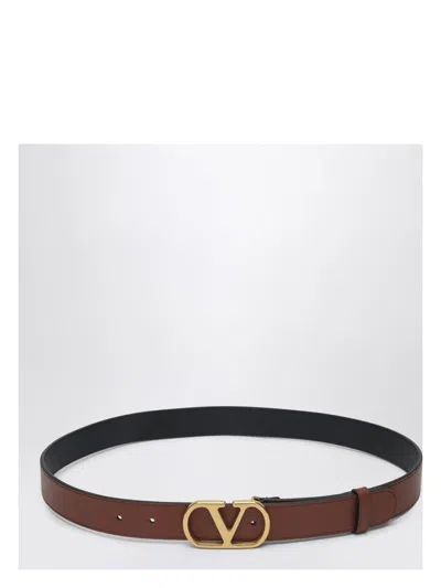 VALENTINO GARAVANI WOMEN'S VLOGO SIGNATURE DEEP CARAMEL BELT