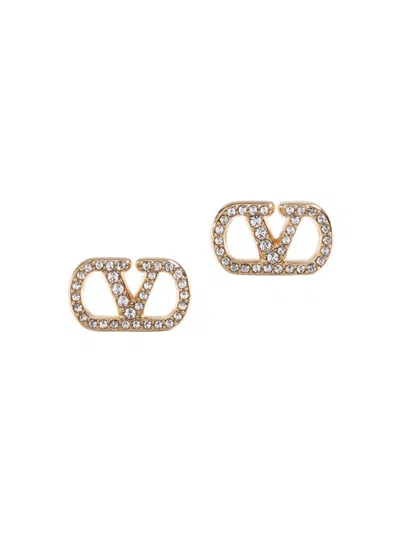 Valentino Garavani Valentino Vlogo Signature Crystal-embellished Drop Earrings In Multi
