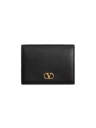 Valentino Garavani Women's Vlogo Signature Grainy Calfskin Wallet In Black