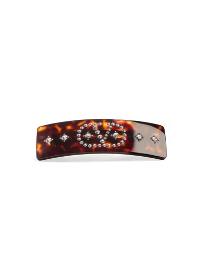 Valentino Garavani Women's Vlogo Signature Hair Clip In Resin, Metal And Crystals In Multi