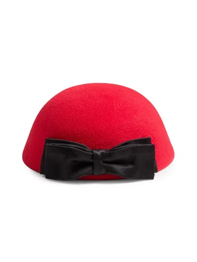 Valentino Garavani Women's Vlogo Signature Hat In Lapin Fabric With Satin Bow In Multi