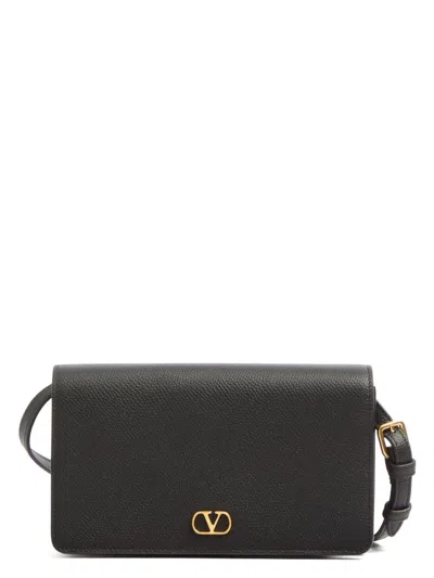 Valentino Garavani Women's Vlogo Signature Leather Mini Bag In Black