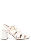 Valentino Garavani Women Vlogo Signature Leather Sandals In Ivory