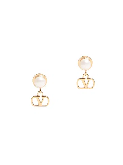 Valentino Garavani Women's Vlogo Signature Metal And Pearl Earrings